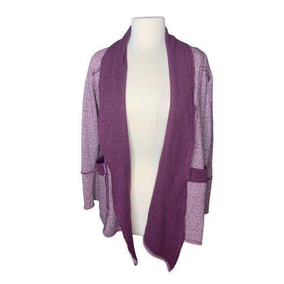 Bloom Knitware Women’s Open Front Cardigan Purple Organic Cotton Blend Size S - Picture 2 of 8
